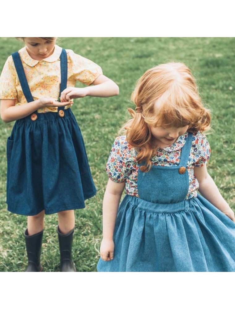Little Girl's Denim Pinafore Dress, GIRLS