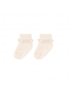 Baby Ruffle Lace Ankle Socks - Cream