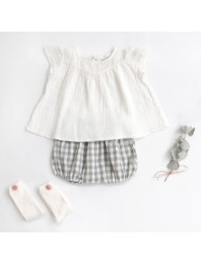 Baby Gingham Grey Bloomers