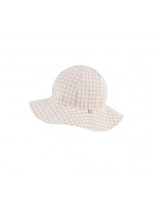 Baby Gingham Reversible Hat - Beige