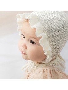 HP Baby Ruffle Bonnet - Ivory