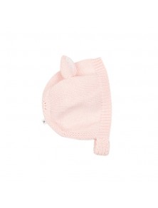 Baby Knitted Dear Bonnet - Ballet Pink 