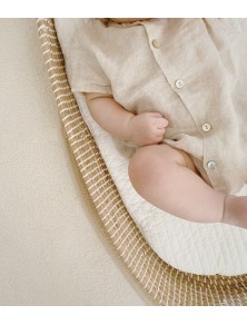 Gaston Linen Baby Romper - Natural