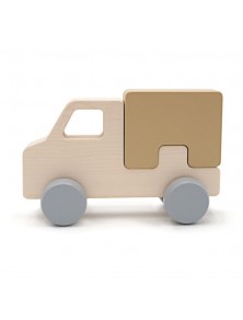 Briki Wooden Push Along Truck - Sand