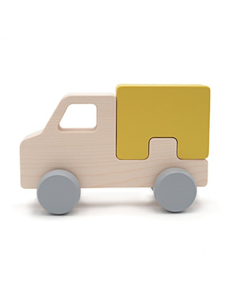 Briki Wooden Push Along Truck - Mustard