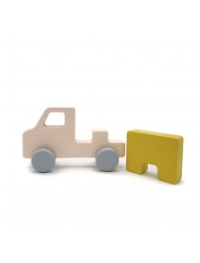 Briki Wooden Push Along Truck - Mustard