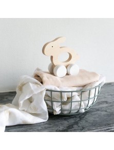 Briki Wooden Push Along Bunny - White